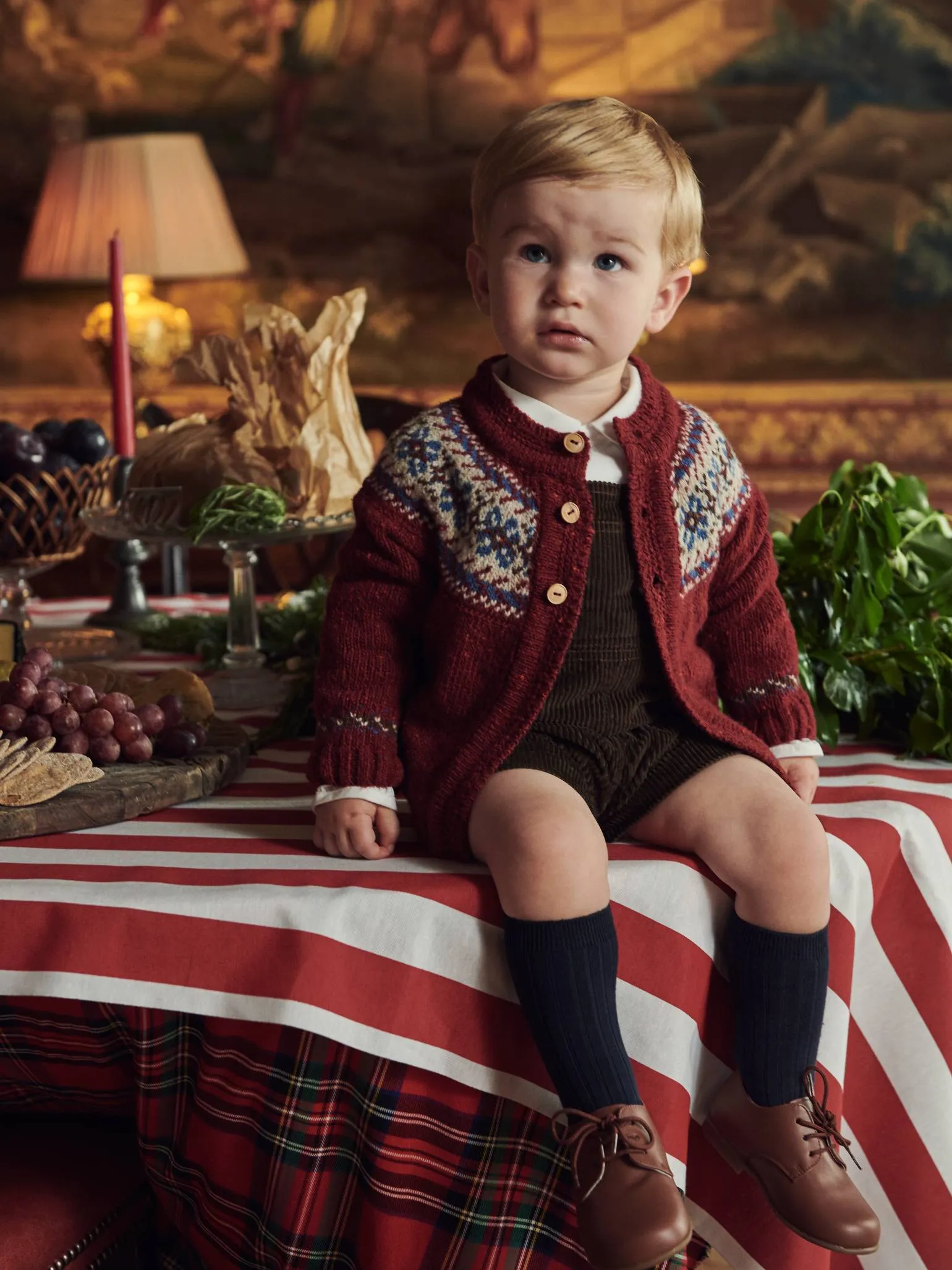 Chocolate Brown Salma Corduroy Baby Dungarees Casual Derby Shoes