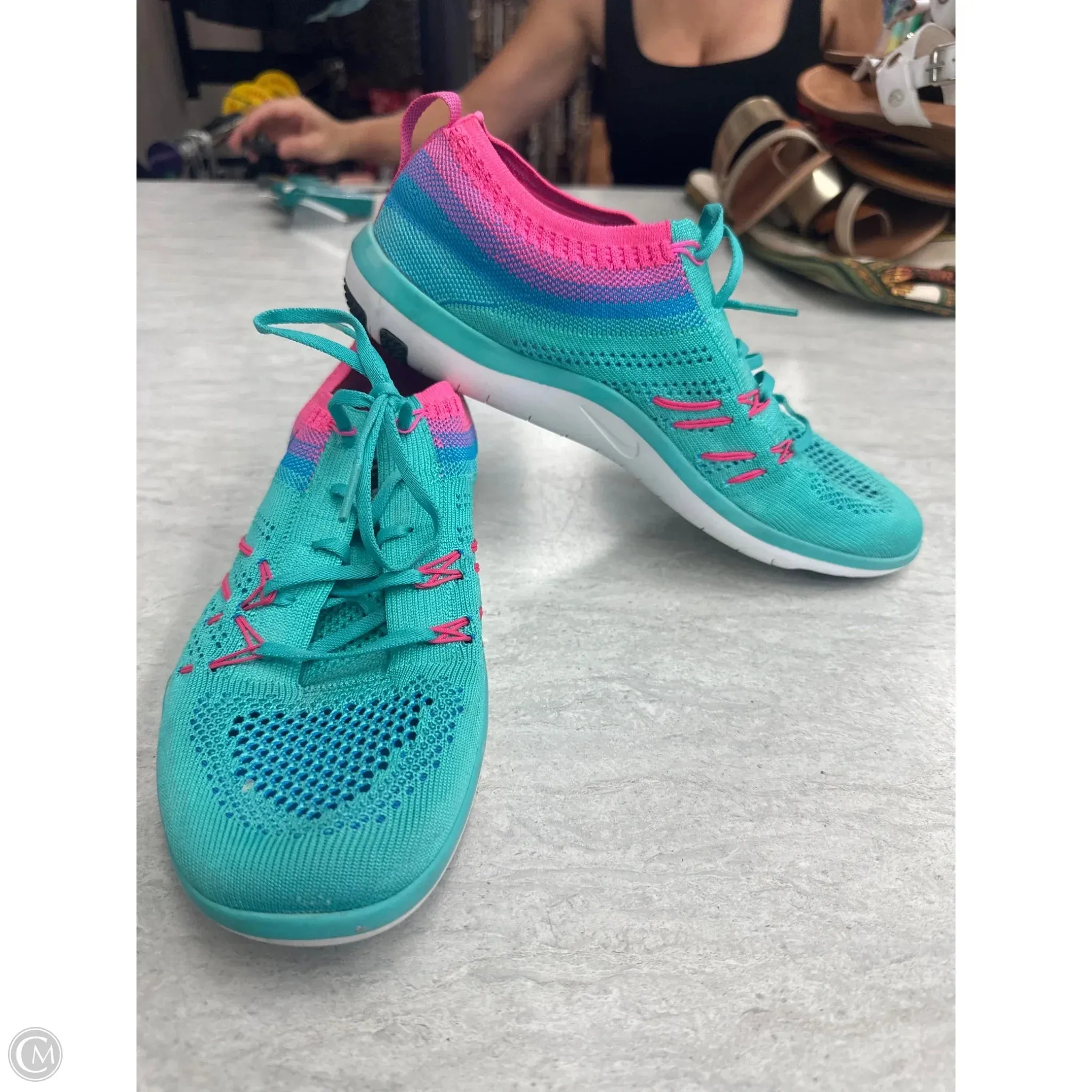 Shoes Athletic By Nike In Blue & Pink, Size: 8 Nike Shoes Legacy