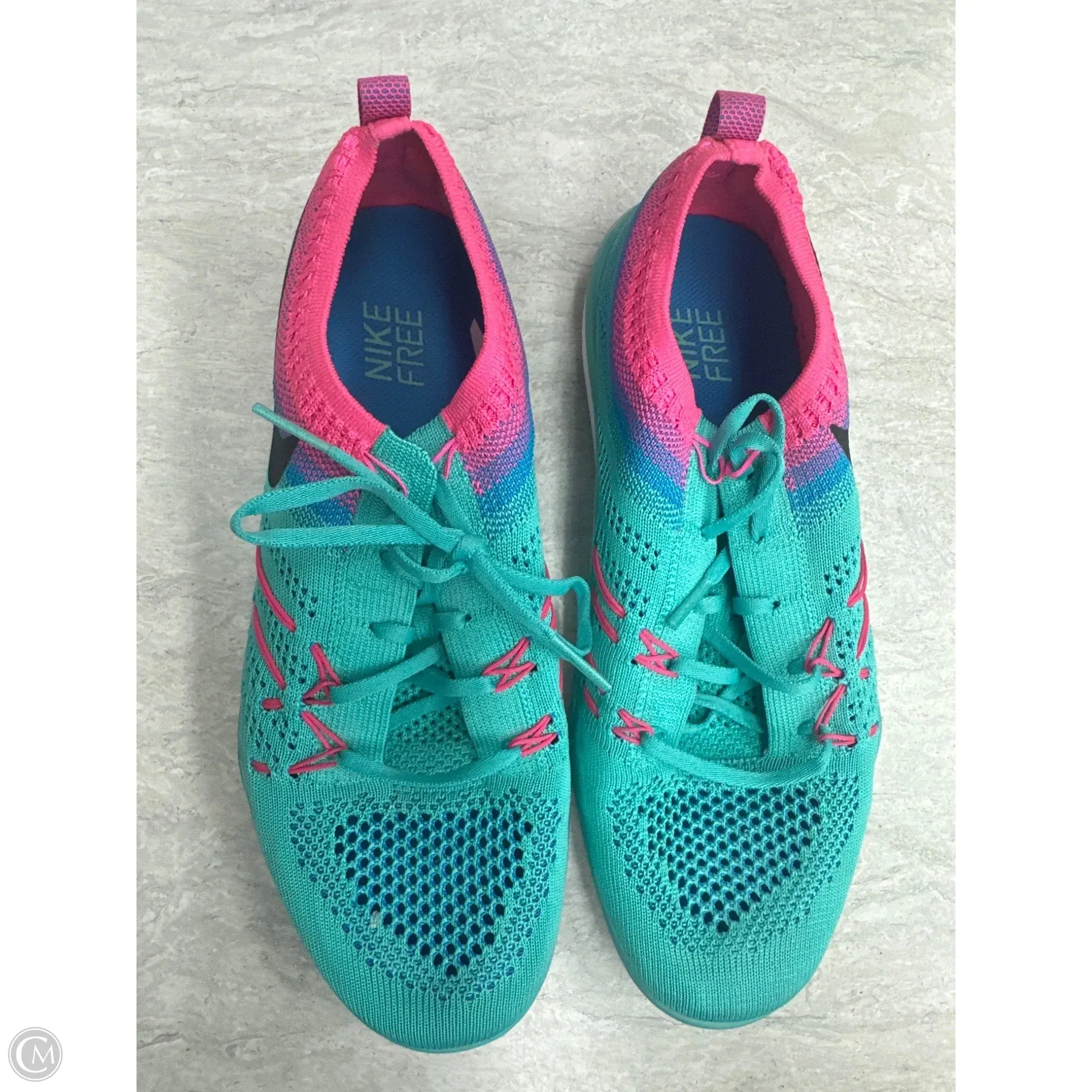 Shoes Athletic By Nike In Blue & Pink, Size: 8 Nike Free Run Custom Shoes