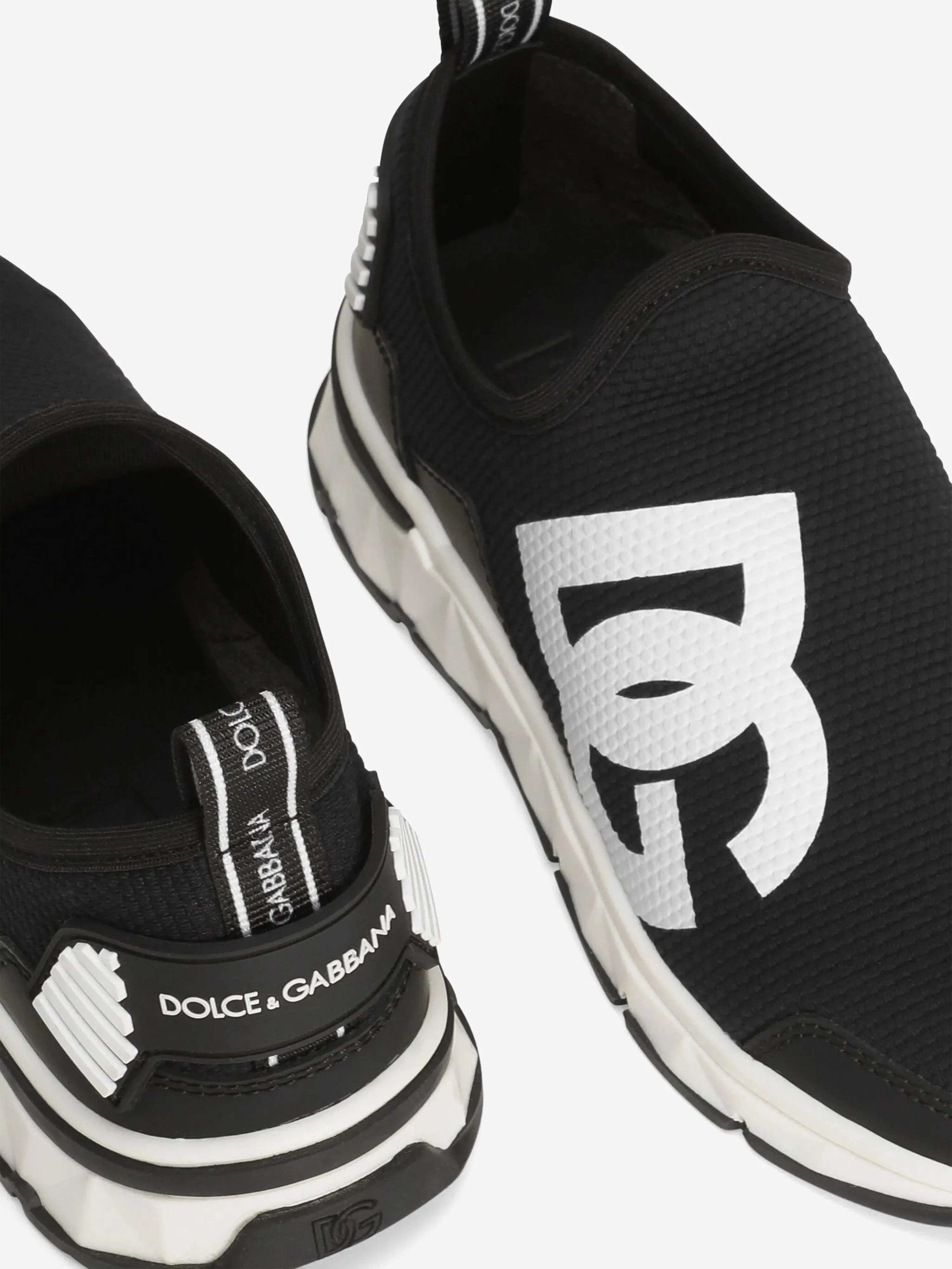 Dolce & Gabbana Boys DG Logo Slip On Trainers in Black Lqdcell Optic Sci-fi Training Shoes