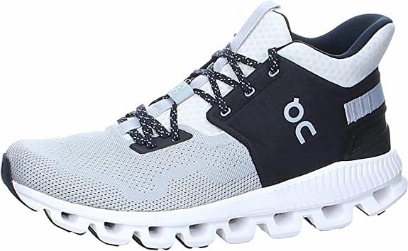 Leather Casual Shoes Without Laces Men's On Cloud Hi Edge, Glacier/Black, 12 D Medium