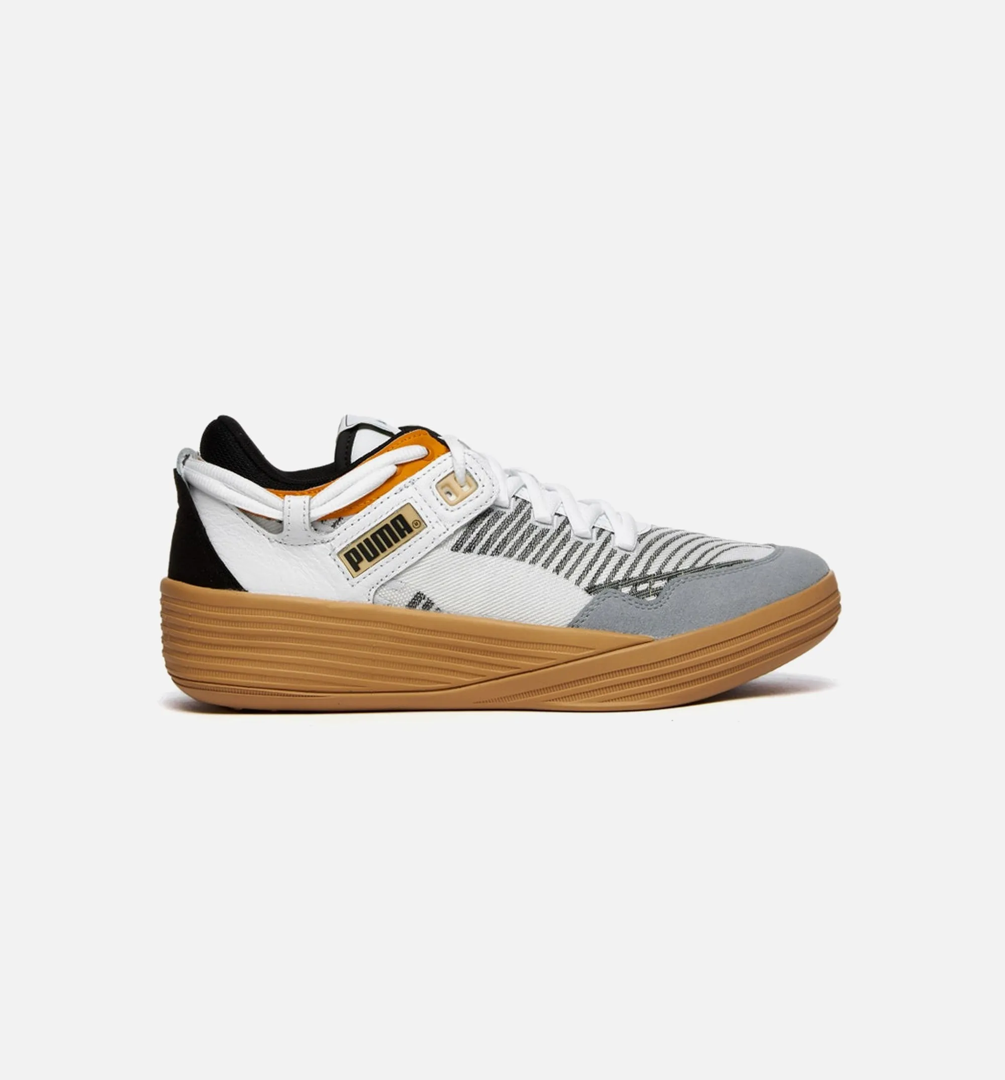 Clyde All Pro Lo Rhude X Kuzma Mens Lifestyle Shoe - White/Black/Orange Puma Shoes Velophasis