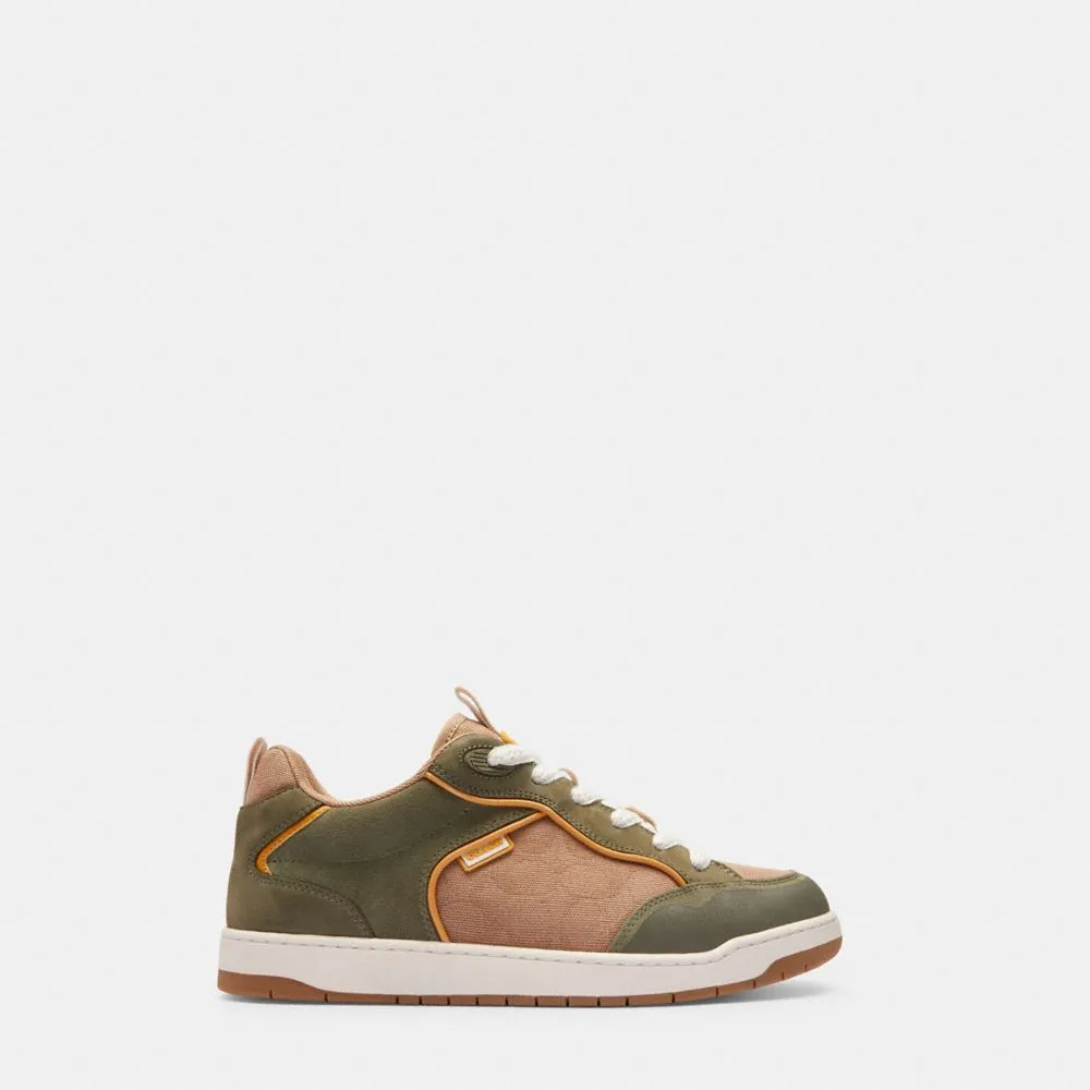 Coach C203 Sneaker In Signature Canvas Army Green Best Basketball Shoes For Casual Wear