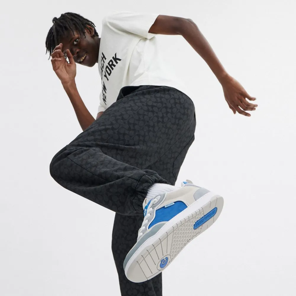 Coach C203 Sneaker In Signature Canvas Blueberry Casual Stylish Orthopedic Shoes