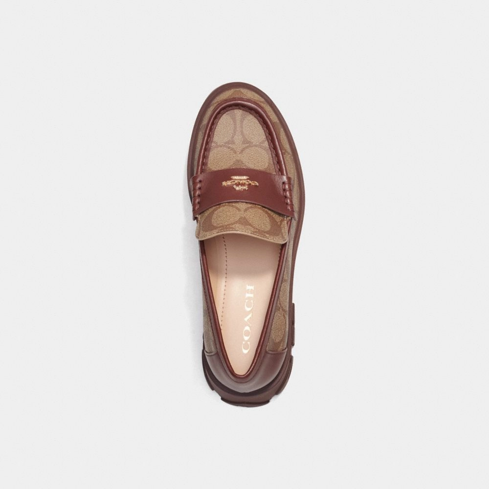 Shop Casual Shoes Near Me Coach Ruthie Loafer In Signature Canvas Khaki  Walnut