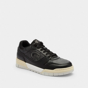 Coach Soho Sneaker In Signature Canvas Charcoal Black Big Casual Shoes