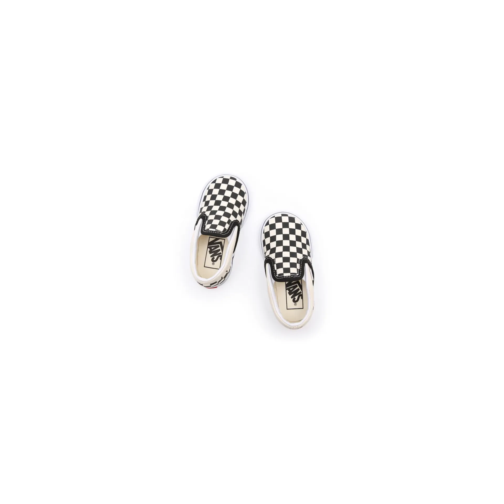 Slide On Casual Shoes Vans Kid's Checkerboard Slip On TD Shoes - Black / White / Beige