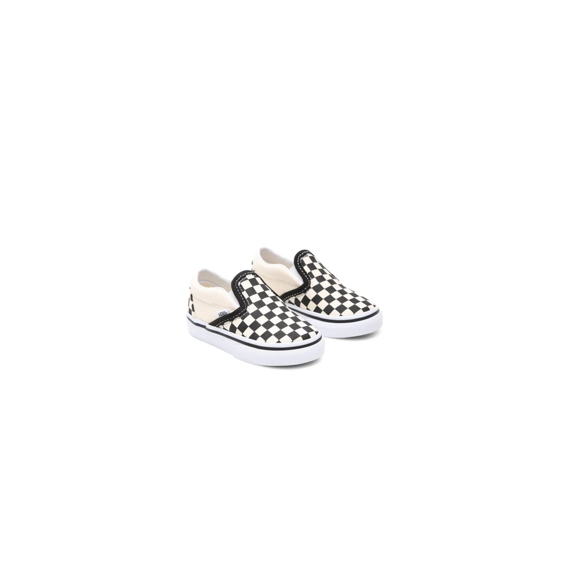Best Casual Gym Shoes Vans Kid's Checkerboard Slip On TD Shoes - Black / White / Beige