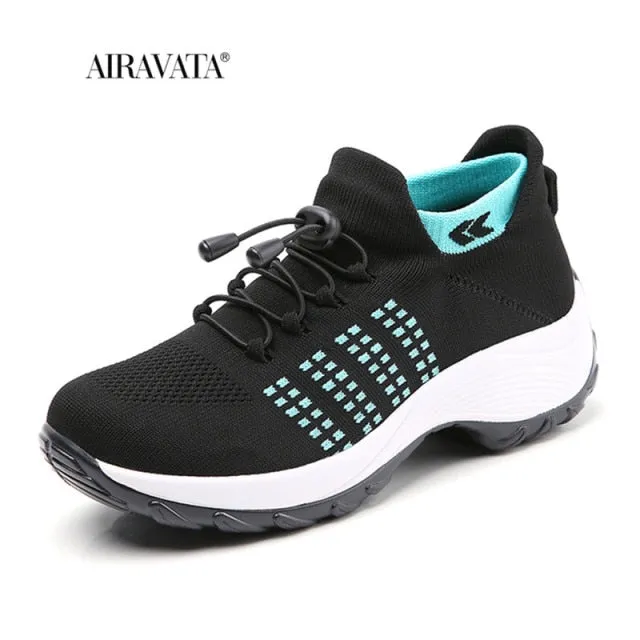 Women Sneakers Outdoor Casual Fashion Shake Shoes Breathable Platform Walking Shoes Grassbow Air Trail Running Shoe