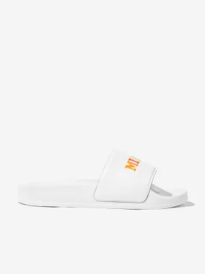 Tom Slippers Kids Logo Sliders n White
