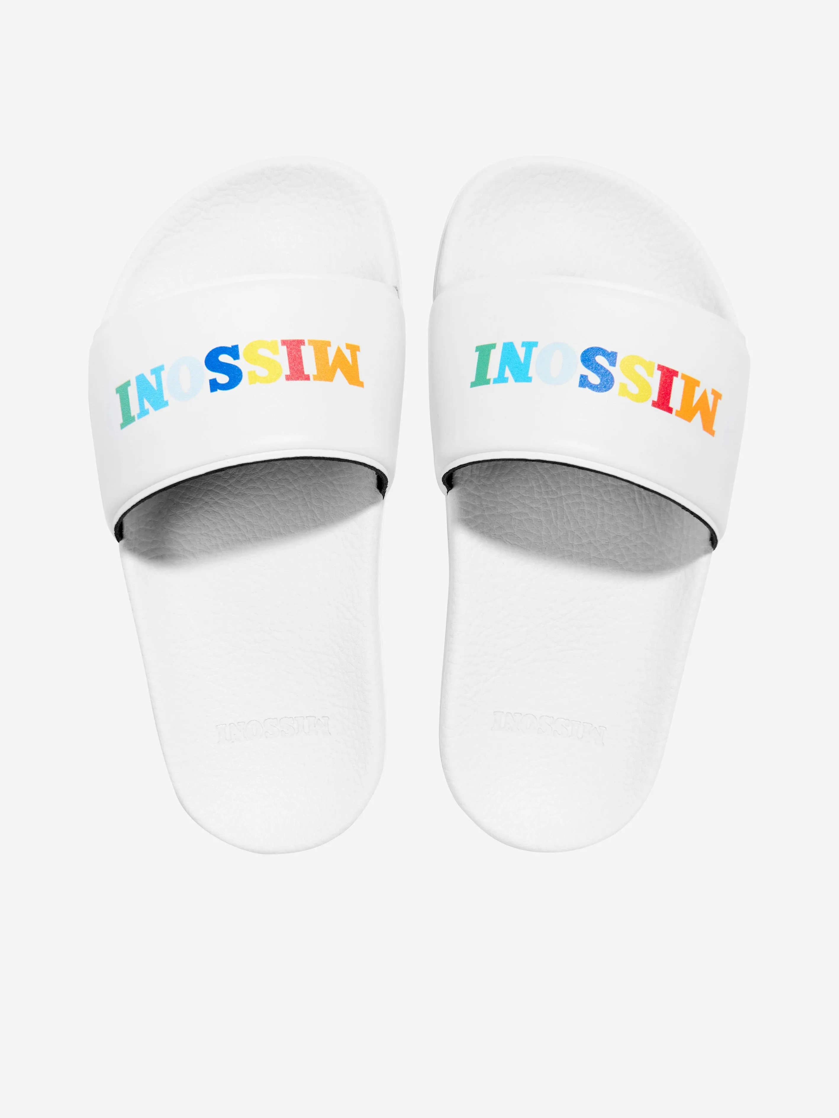 Comfy Kicks Slippers Kids Logo Sliders n White