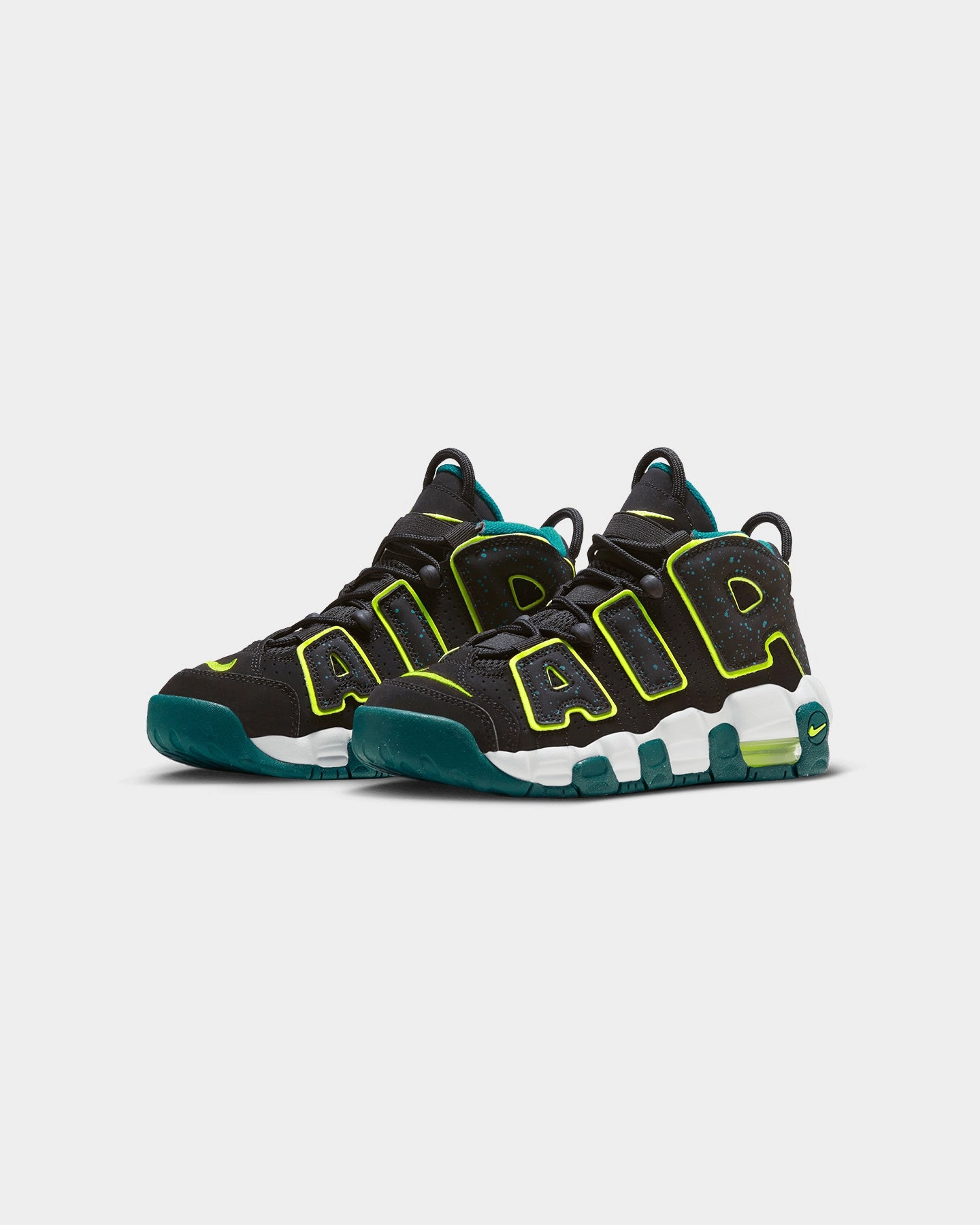 Modern Business Casual Shoes Nike Kids' Air More Uptempo (GS) Black/Volt