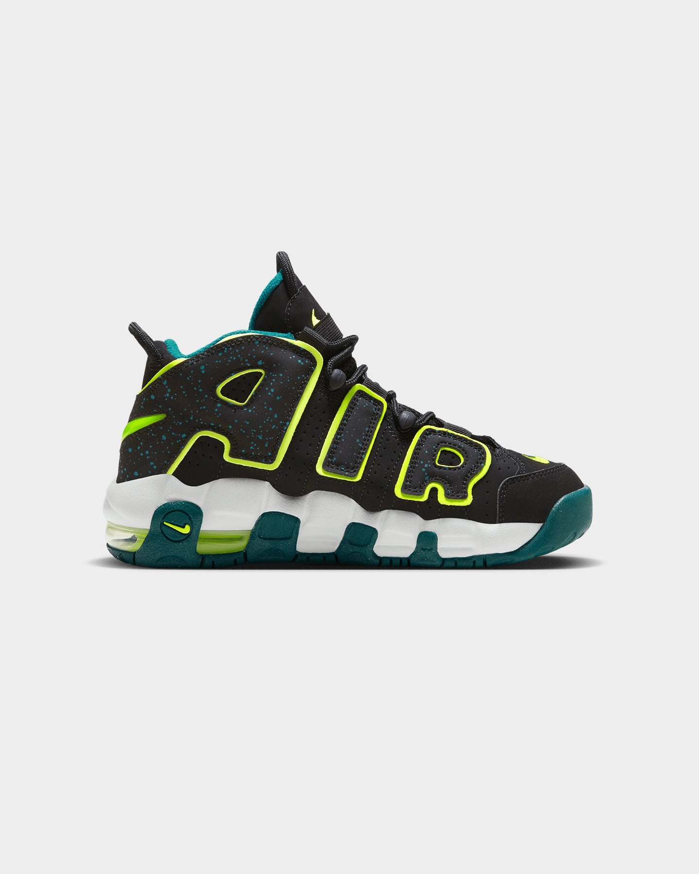 Jordan Retro Casual Shoes Nike Kids' Air More Uptempo (GS) Black/Volt