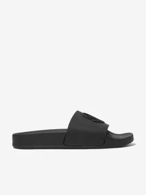 Moncler Enfant Kids Petit Basile Sliders in Black Waterproof Slide Sandals