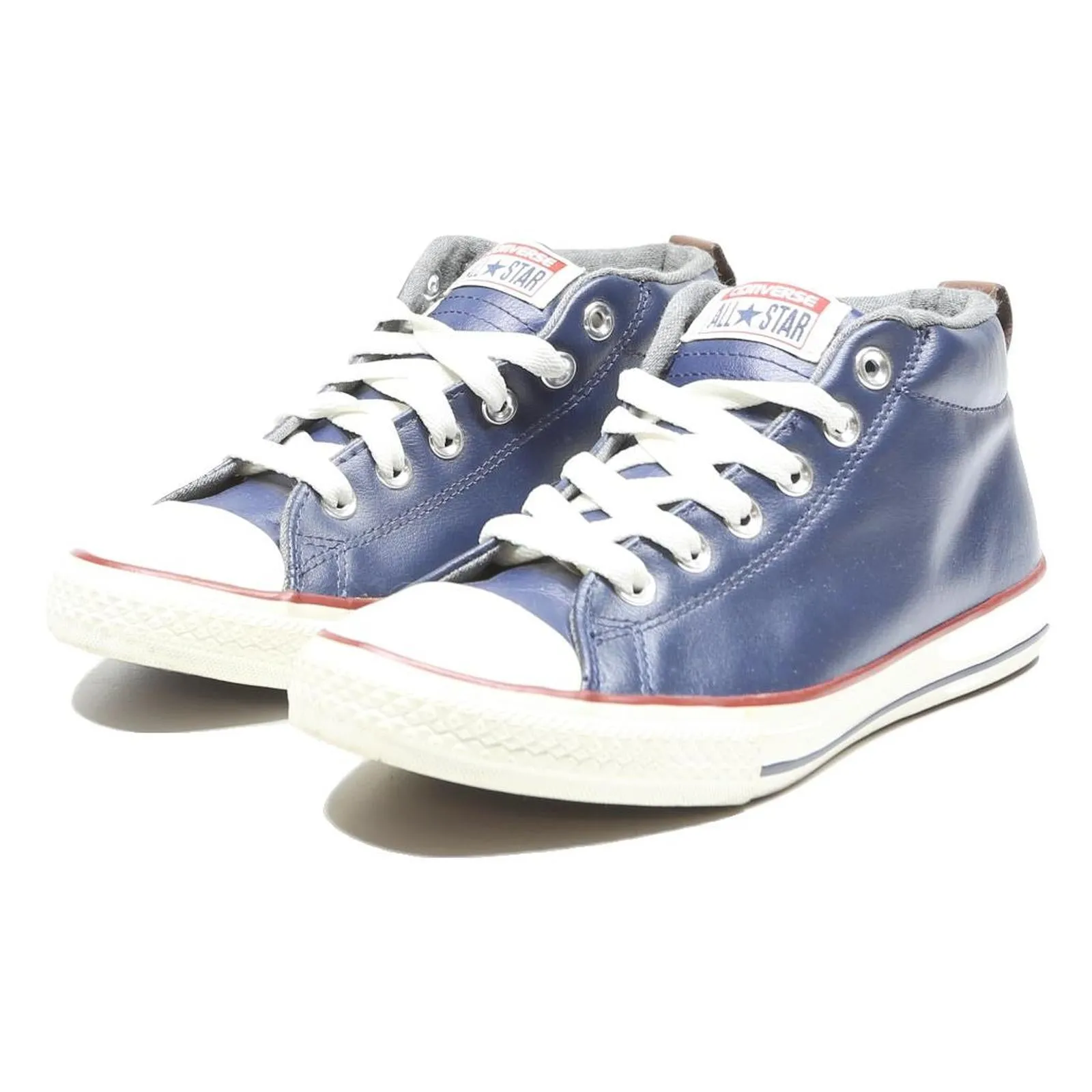 CONVERSE Chuck Taylor All Star Boys Leather High Top Trainers Blue UK 5 Casual Scott Sports Diagonal Air Training Shoes