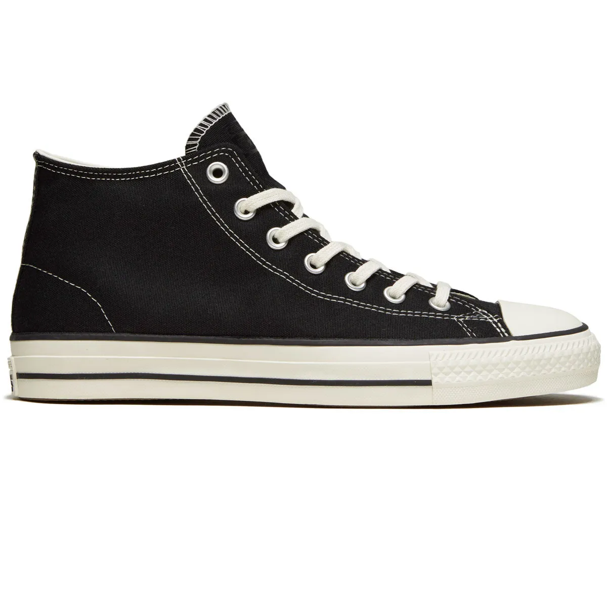 Converse Chuck Taylor All Star Pro Mid Shoes - Black/Black/Egret Widest Skate Shoes