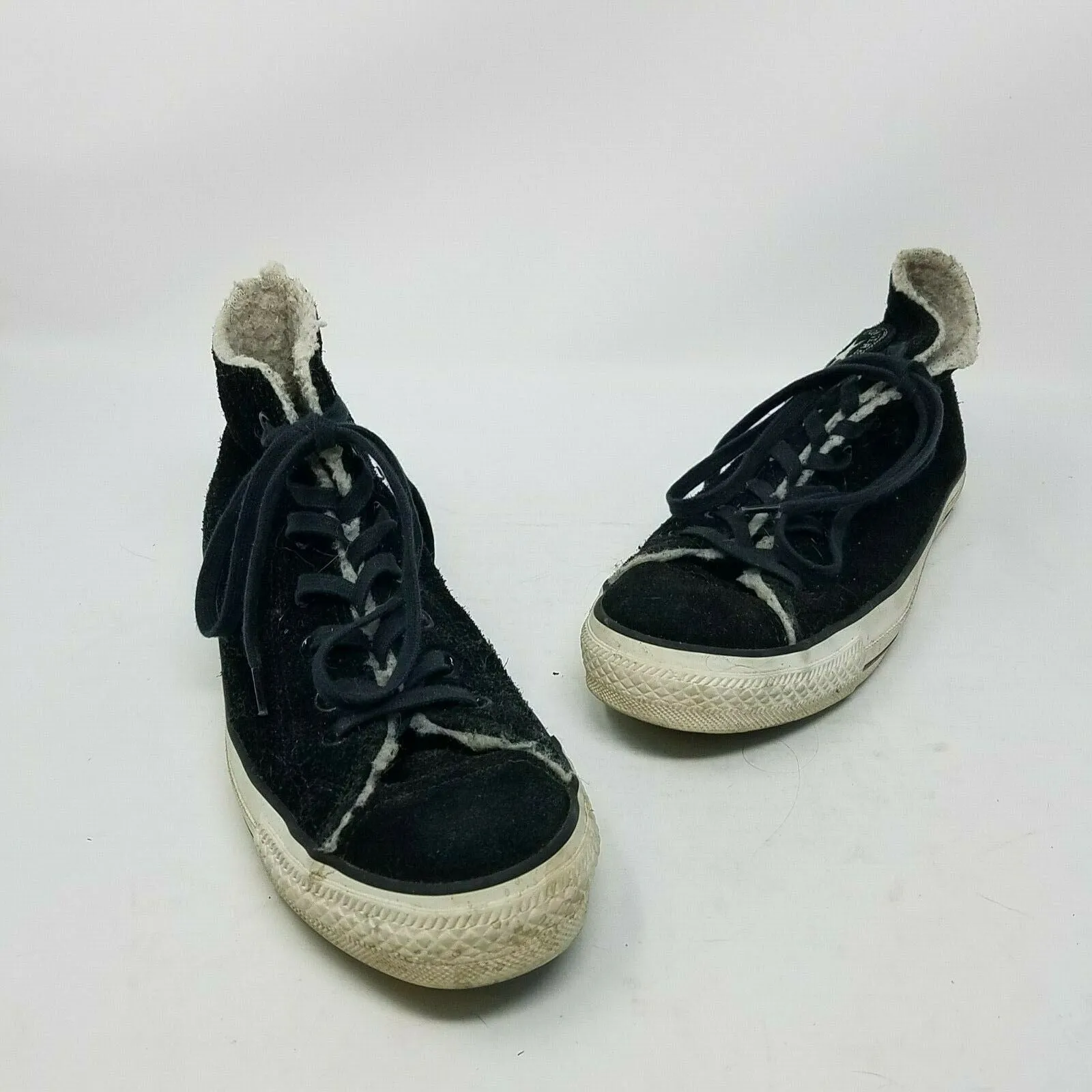 Converse Leather Shearling All Star Chuck Taylor Hi Tops Sneakers Shoes Womens 8 Casual Hipster Shoes