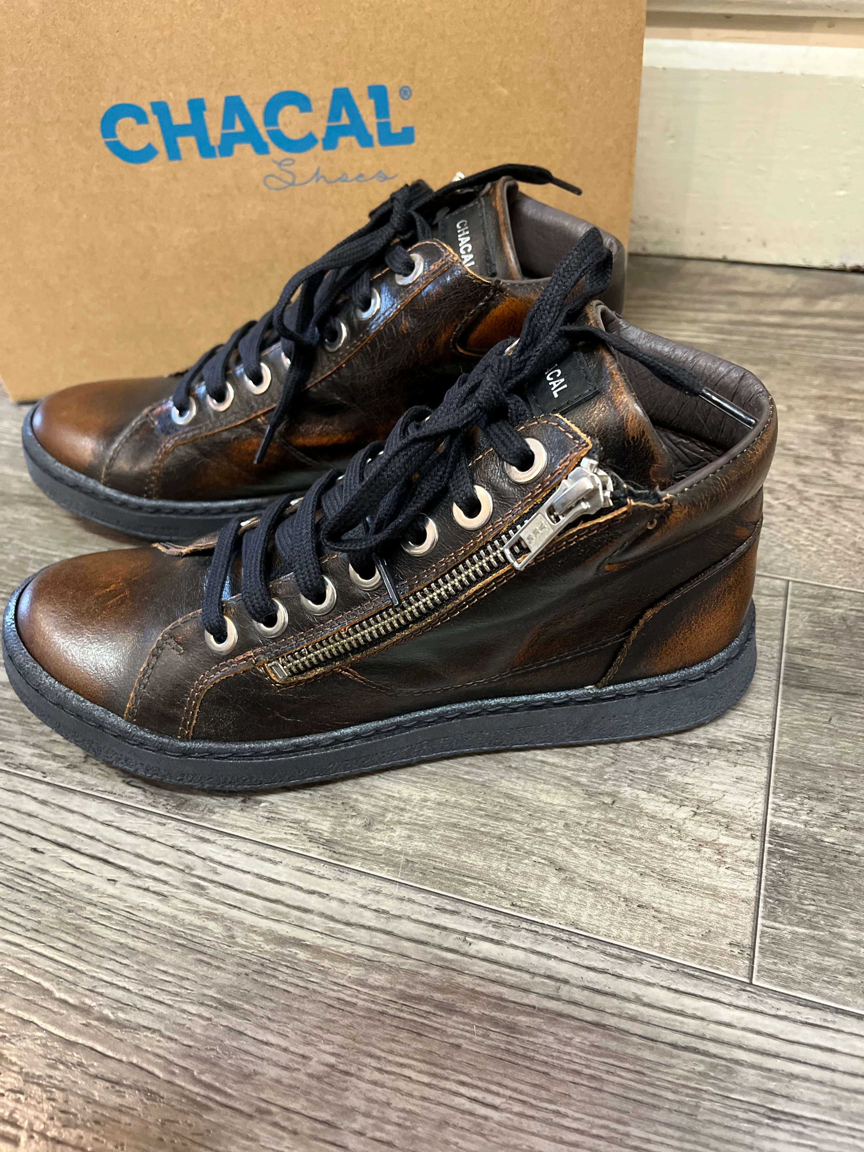 Givenchy Casual Shoes Chacal 5706-N Century Ocre Brown High Top Lace Up Shoes