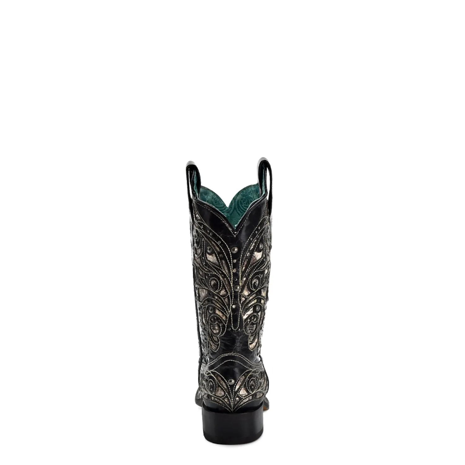 Corral Womens Square Toe Inlay Black Python 11.5in Cowboy Boots 6.5 M Caimen Boots