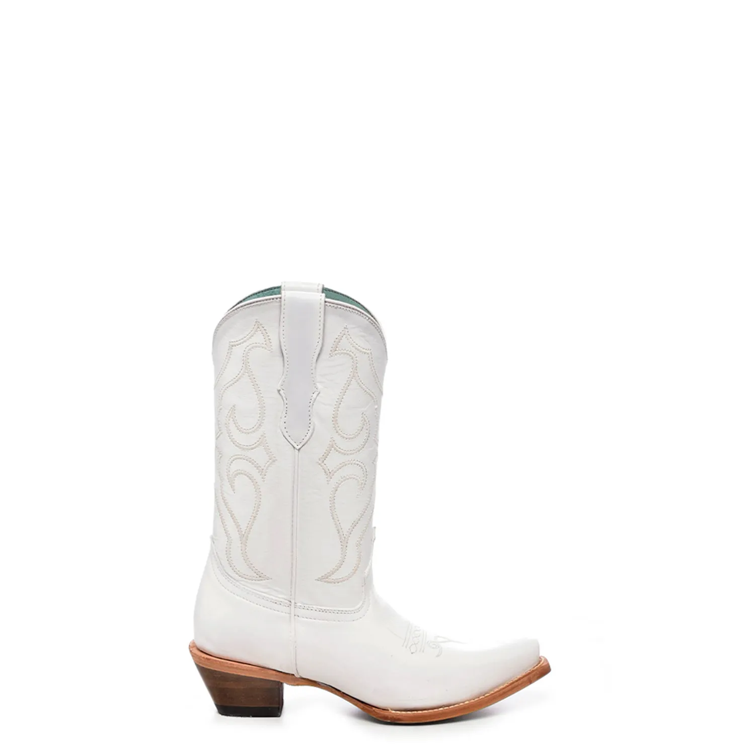 Silverado Boots Corral Youth Girls Teen Embroidery Snip Toe White Cowhide 11in Cowboy Boots