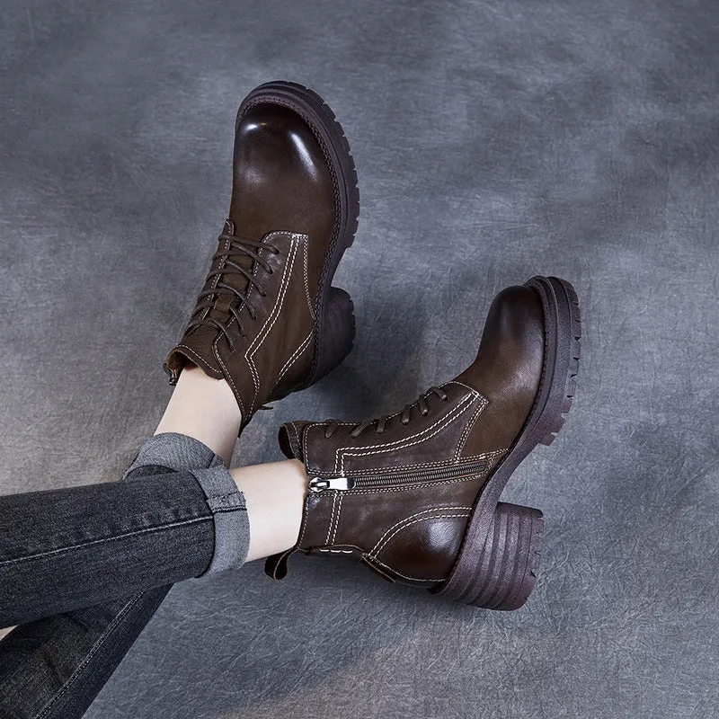 Barbour Rain Boots Women Vintage Quilted Leather Chunky Heel Ankle Boots