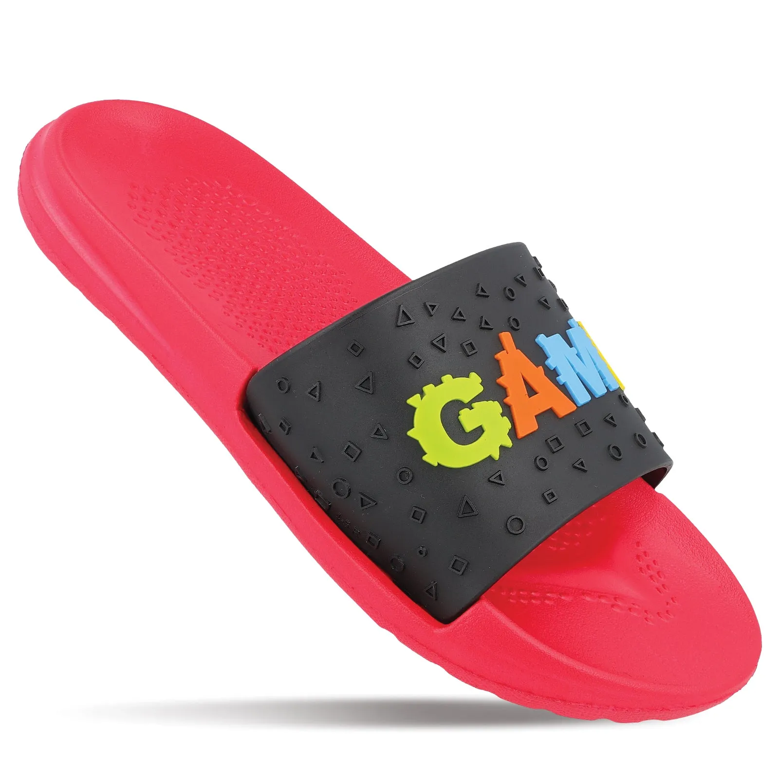 Boy's EVA Sliders - WK429 Black Red Ecco Slippers