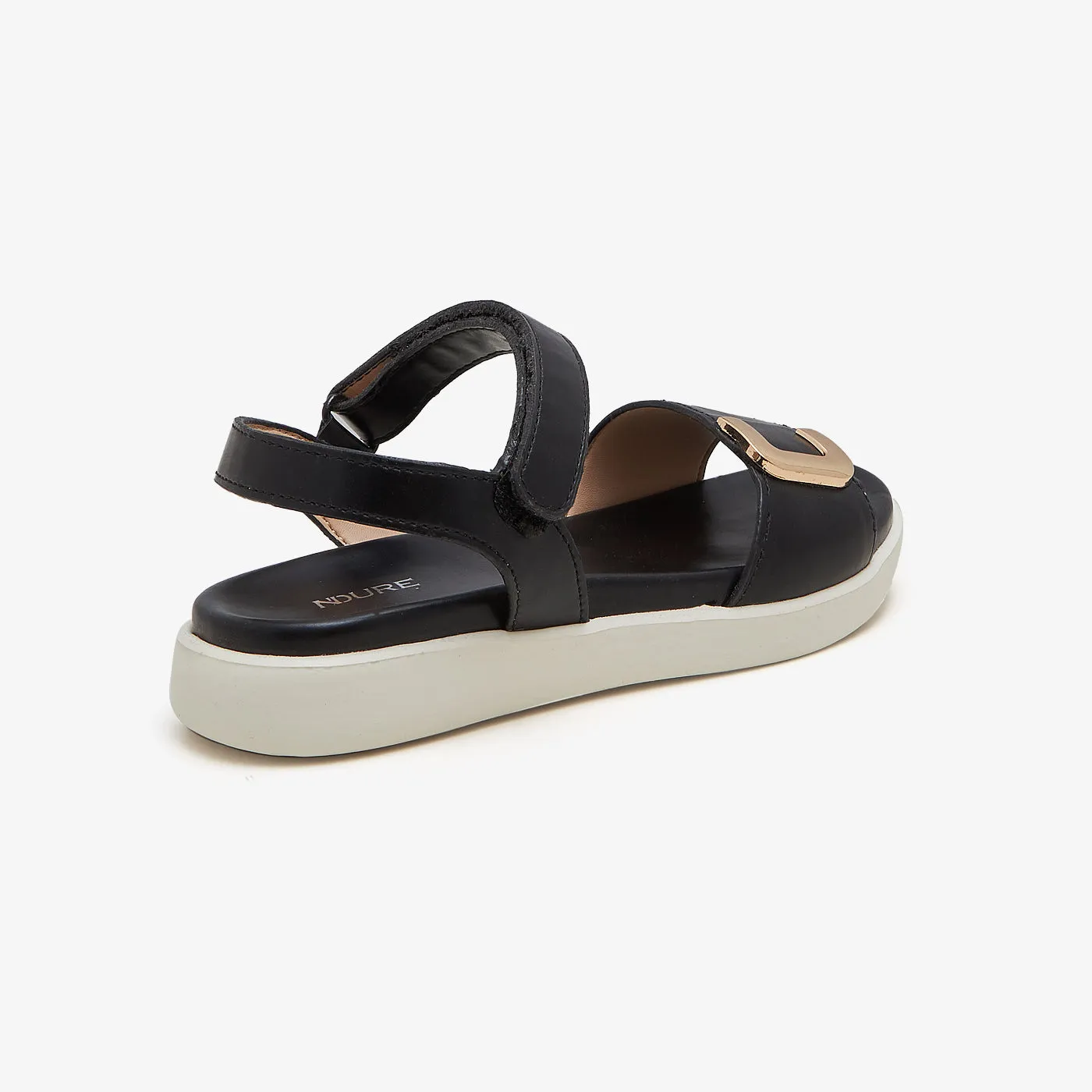 Cushioned Women's Sandals Leather Block Heel Sandals