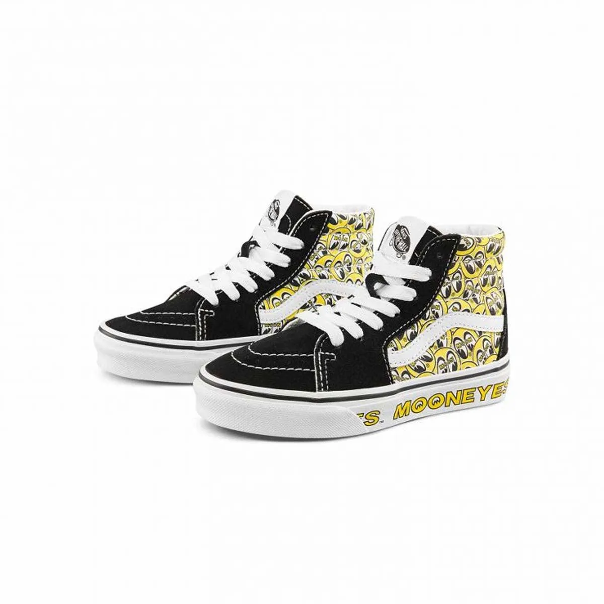   Mooneyes Kid's SK8-Hi 'Black Yellow' Trend Lazy Casual Shoes Sneakers