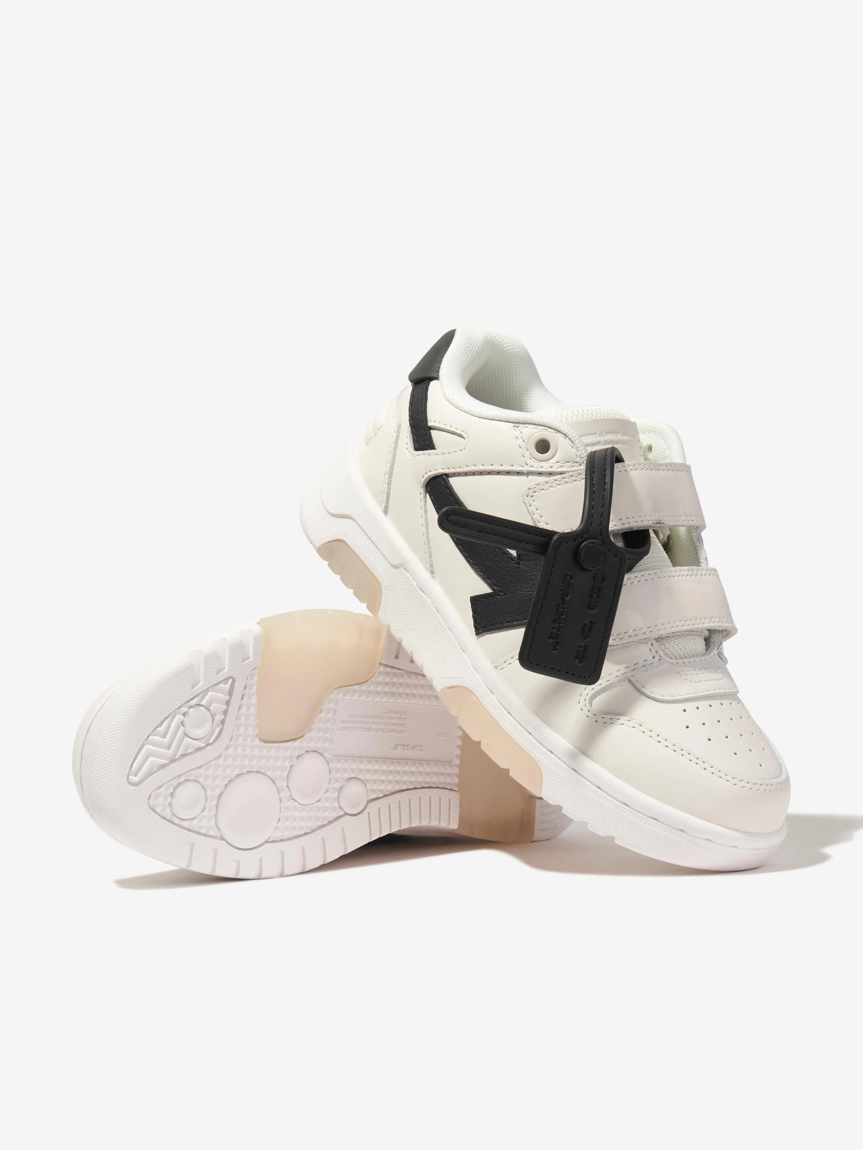 Thomas The Tennis Shoes Off-White Kids Leather Out Of Office Straps Trainers in White