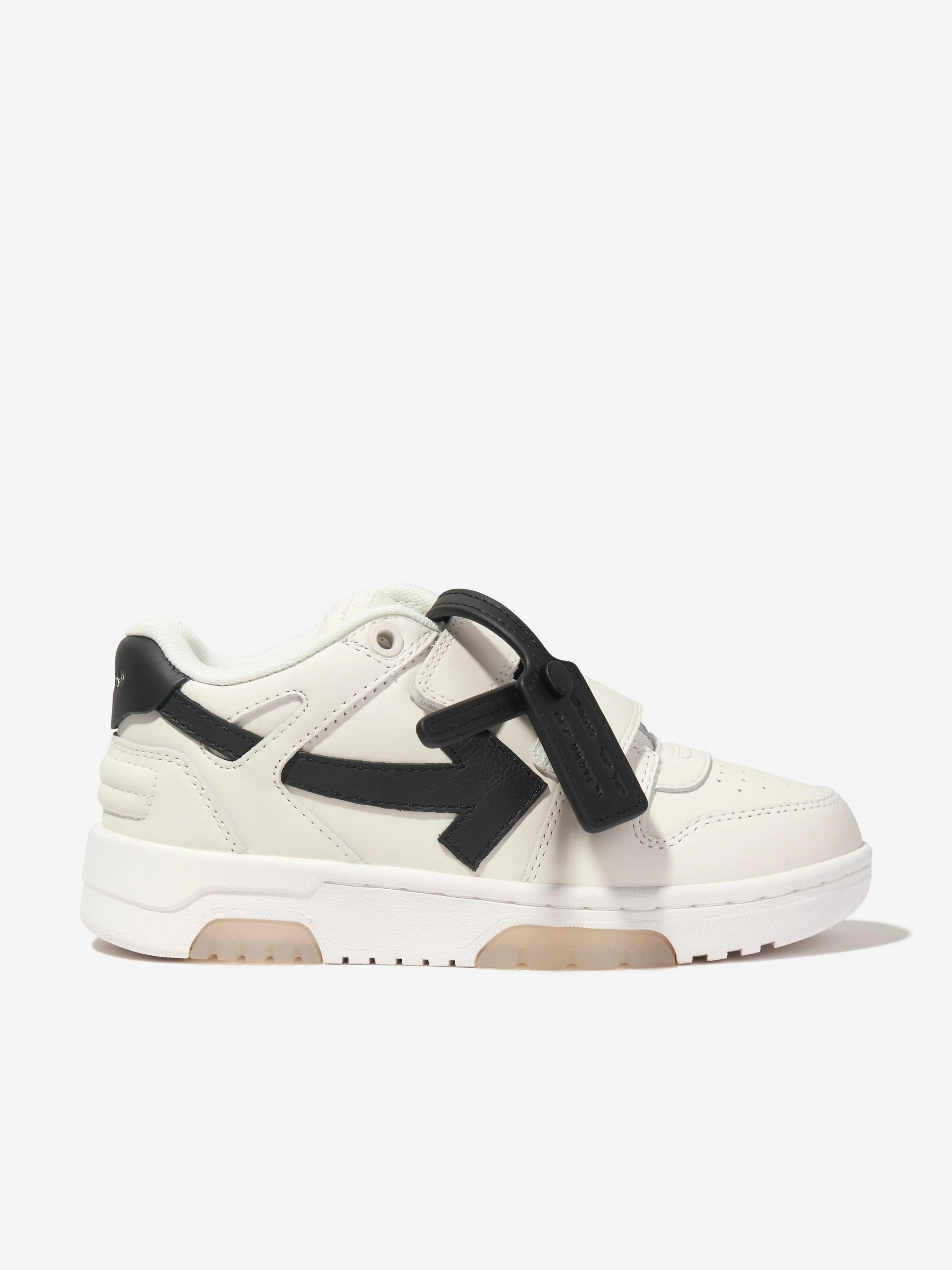 Off-White Kids Leather Out Of Office Straps Trainers in White On Shoes Training