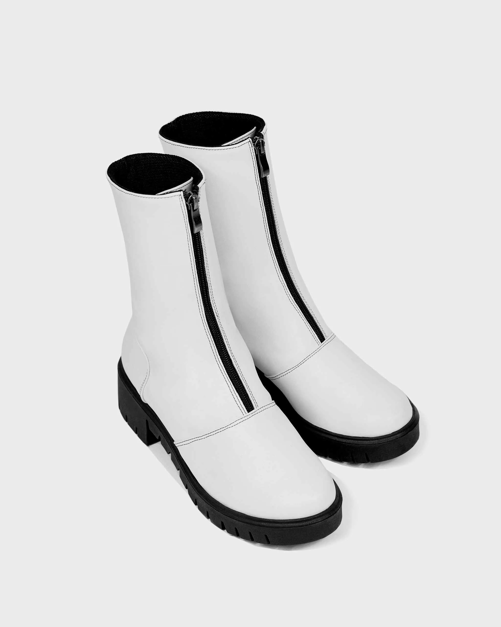 Cyber Boots White cactus leather ankle boots