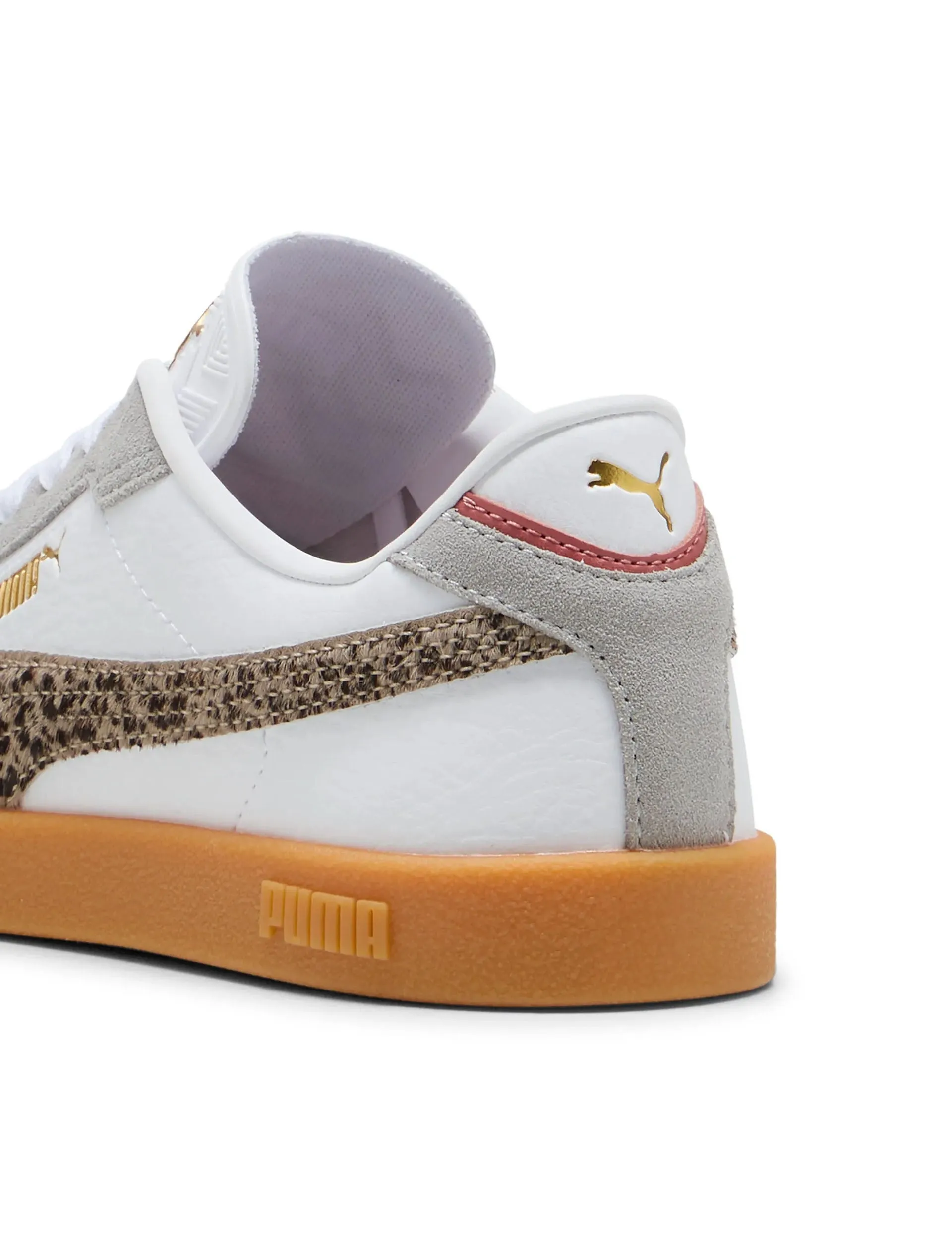 Puma Softride Pro Coast Walking Shoes Club II Era Animal Flair Sneakers - White/Dusky Grey/Grey Echo