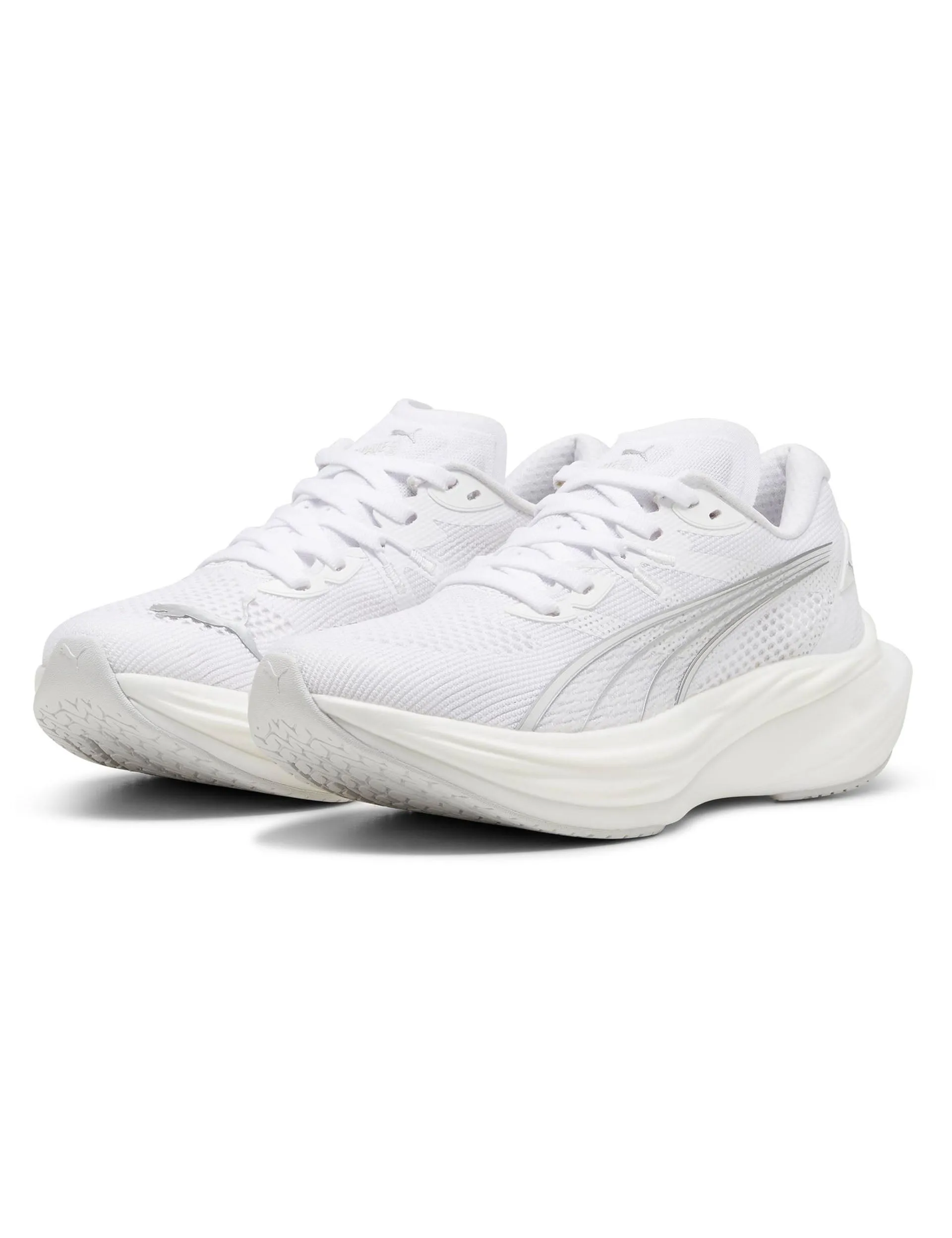 Puma Shoes New Arrivals Deviate NITRO 3 Running Shoes - White/Feather Grey/Silver