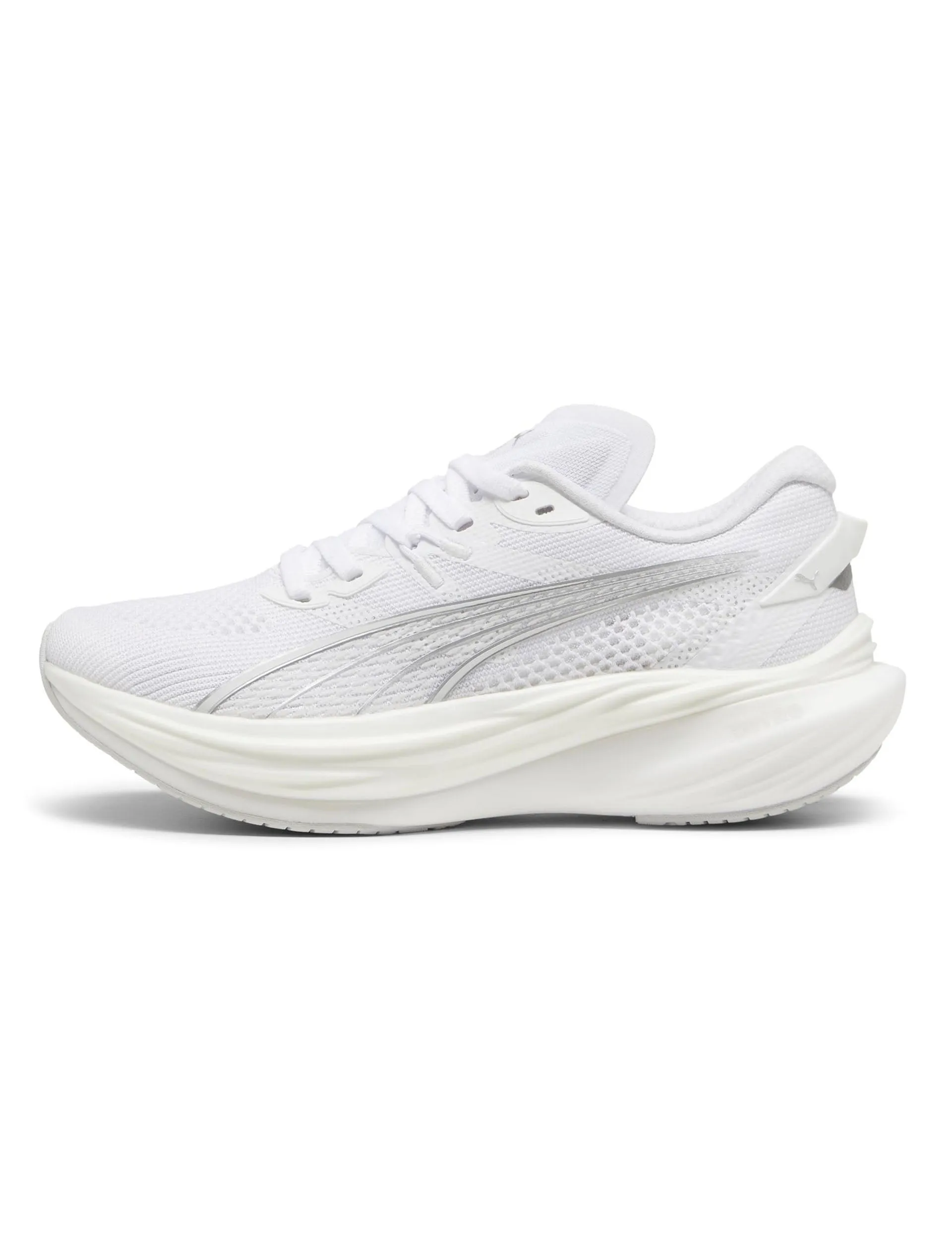 Puma Shoes Wholesale Price Deviate NITRO 3 Running Shoes - White/Feather Grey/Silver