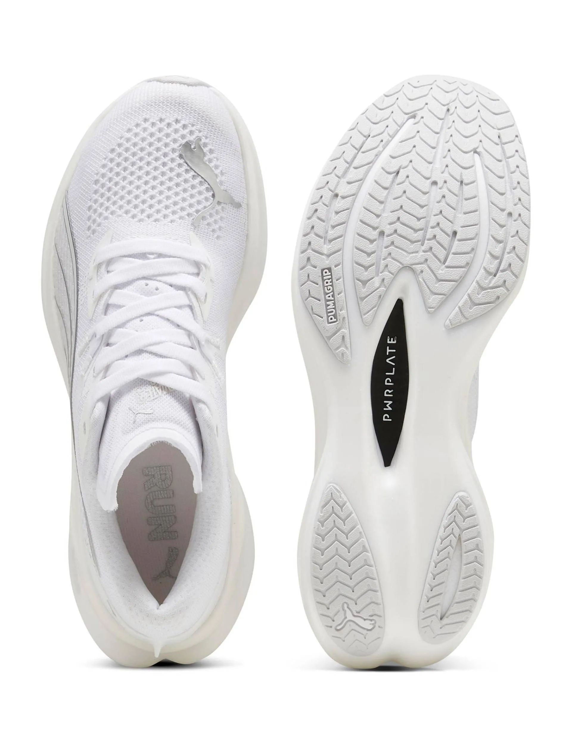 Deviate NITRO 3 Running Shoes - White/Feather Grey/Silver Puma Drift Cat 5 Shoes