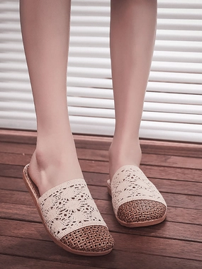 All New Basketball Shoes Women Summer Rattan Weaving Indoor Slippers BN1024