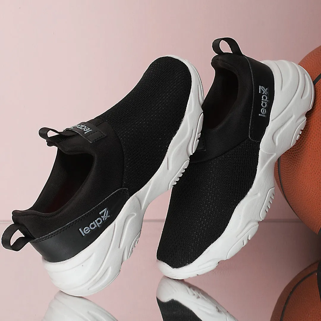 Leap7x Black Sports Non Lacing Walking Shoes For Women JIMNY-61E By Liberty Under Armour Bsr Training Shoes