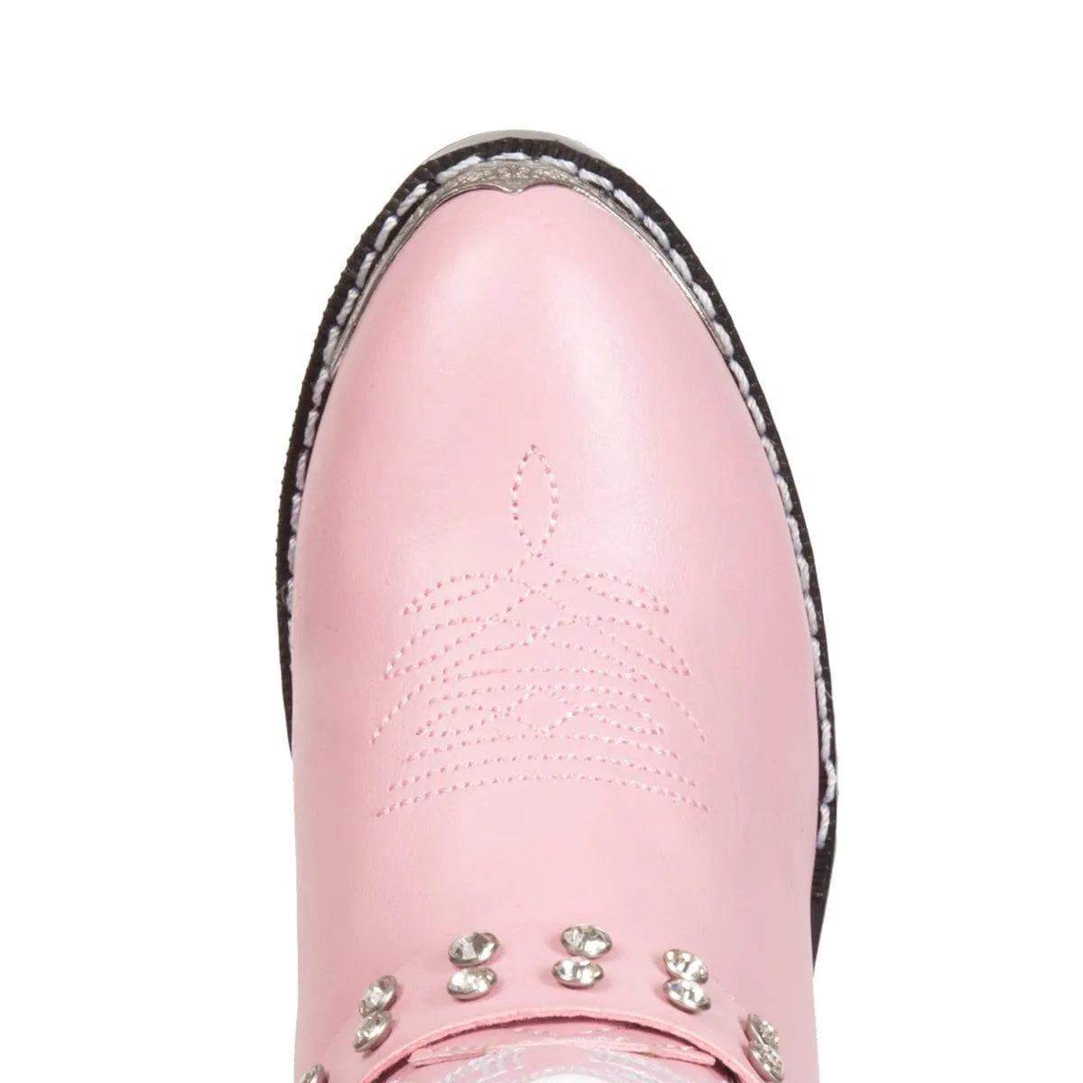 Durango Kids Girls Pink Faux Leather Chrome Harness Biker Cowboy Boots Cole Haan Rain Boots