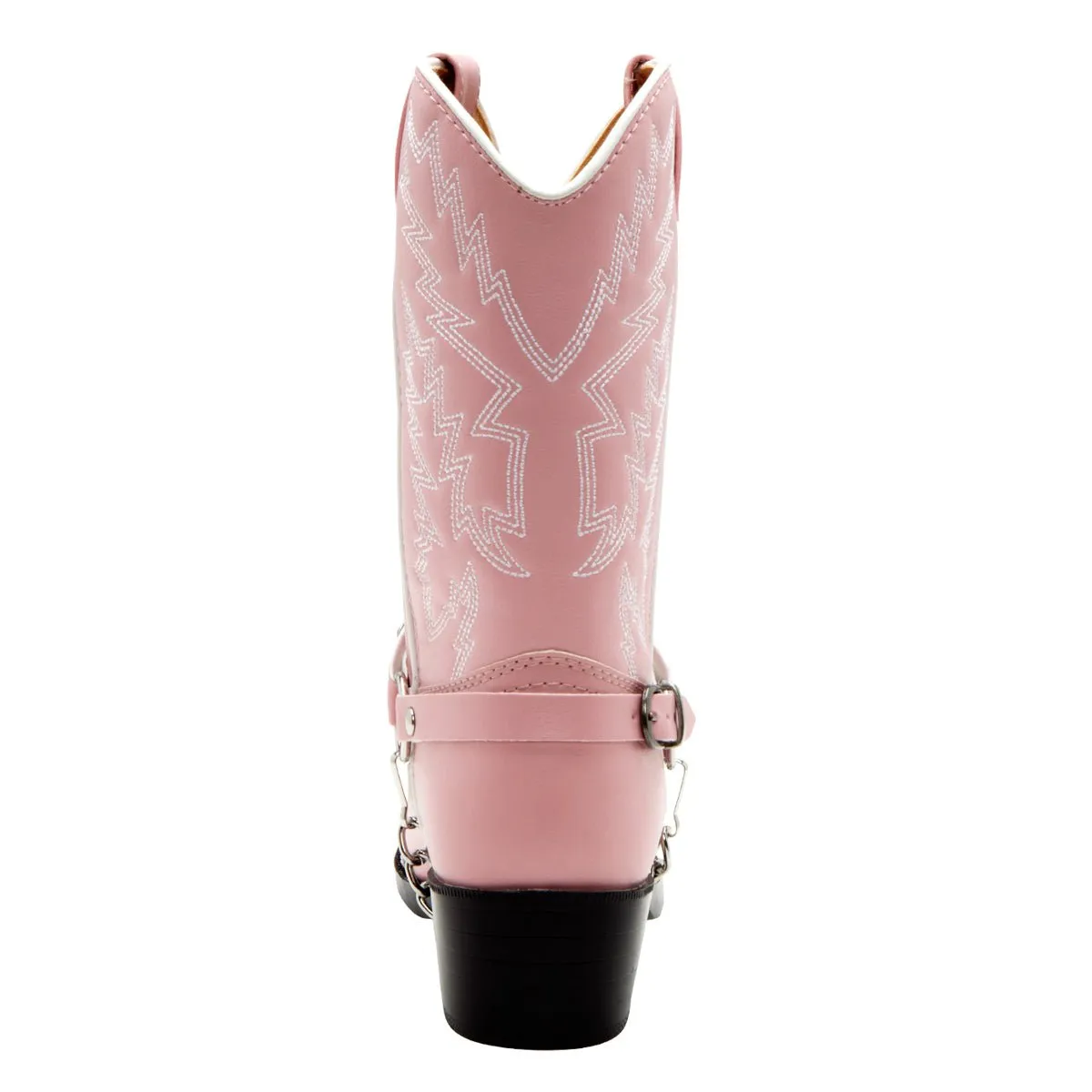 Rain Boots For Over Shoes Durango Kids Girls Pink Faux Leather Harness Biker Chrome Cowboy Boots