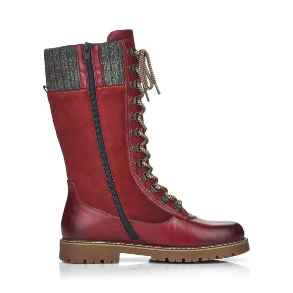 Remonte D9375-35 Womens Red FlipGrip Best Casual Rain Boots