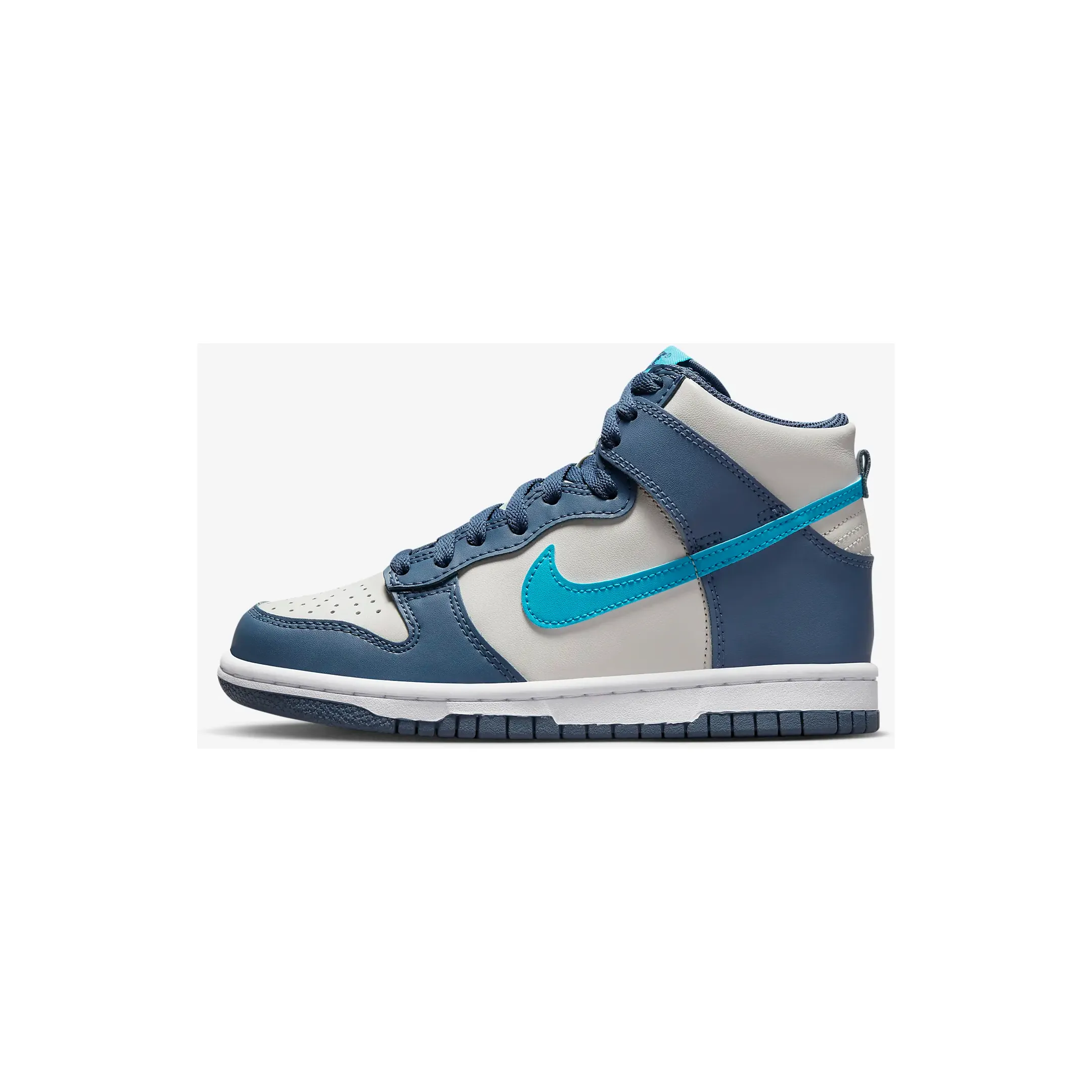 Nike Kid's Dunk High Shoes - Light Bone / Diffused Blue / White / Blue Lightning Nike Air Max Series Shoes