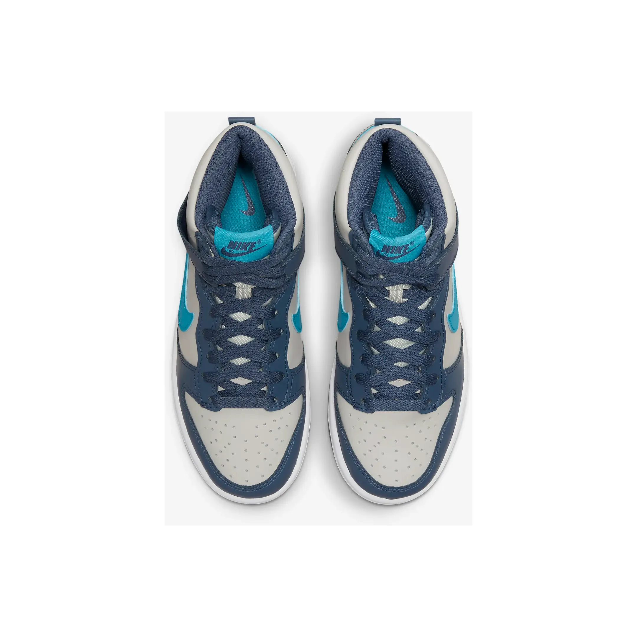 Gary Payton Shoes Nike Nike Kid's Dunk High Shoes - Light Bone / Diffused Blue / White / Blue Lightning