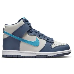 Nike Kid's Dunk High Shoes - Light Bone / Diffused Blue / White / Blue Lightning Kobe Basketball Shoes Nike