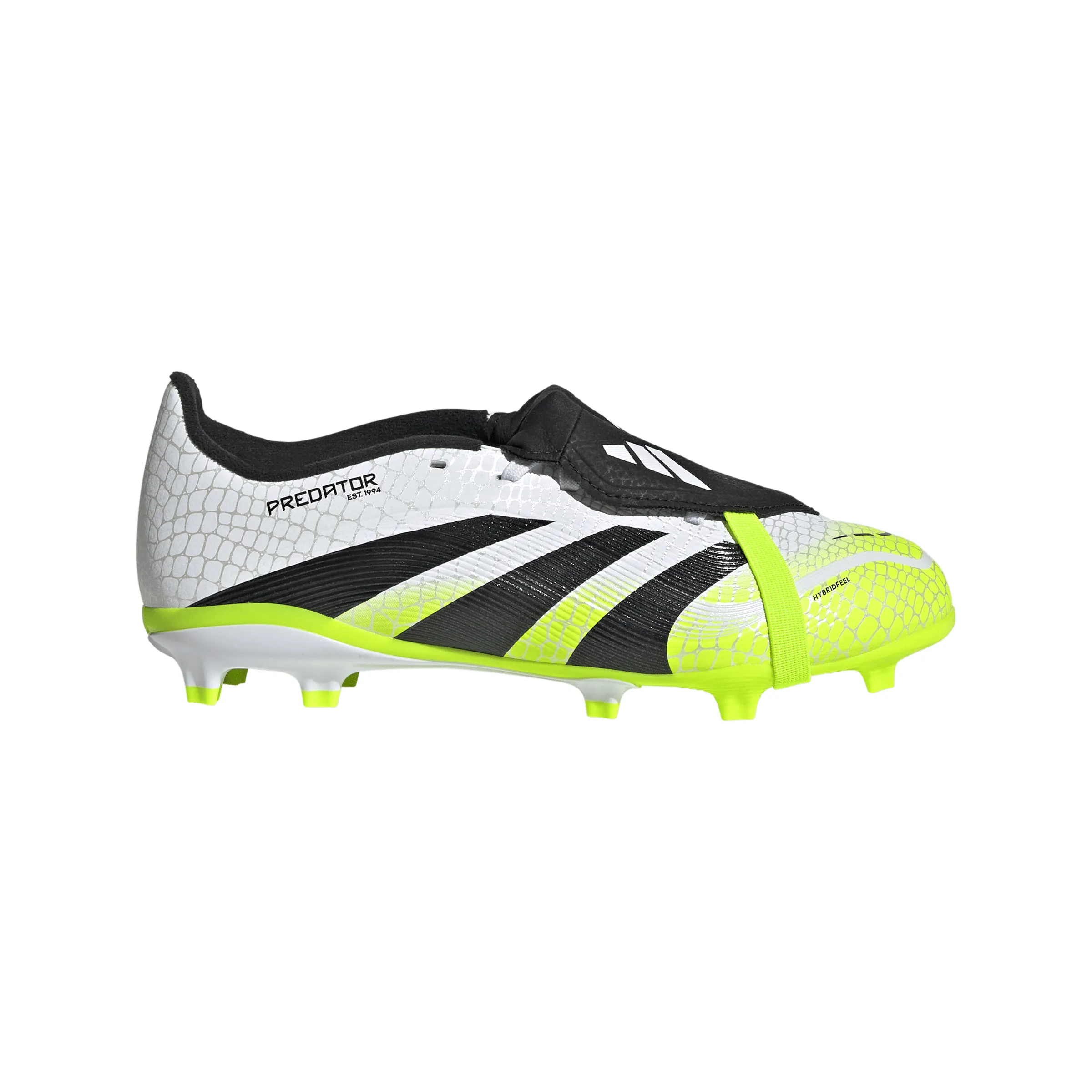 adidas Junior Predator League FT Fold Tongue FG Firm Ground Soccer Shoes  - FTWhite/ CBlack/ Luclem Techfit X Soccer Cleats