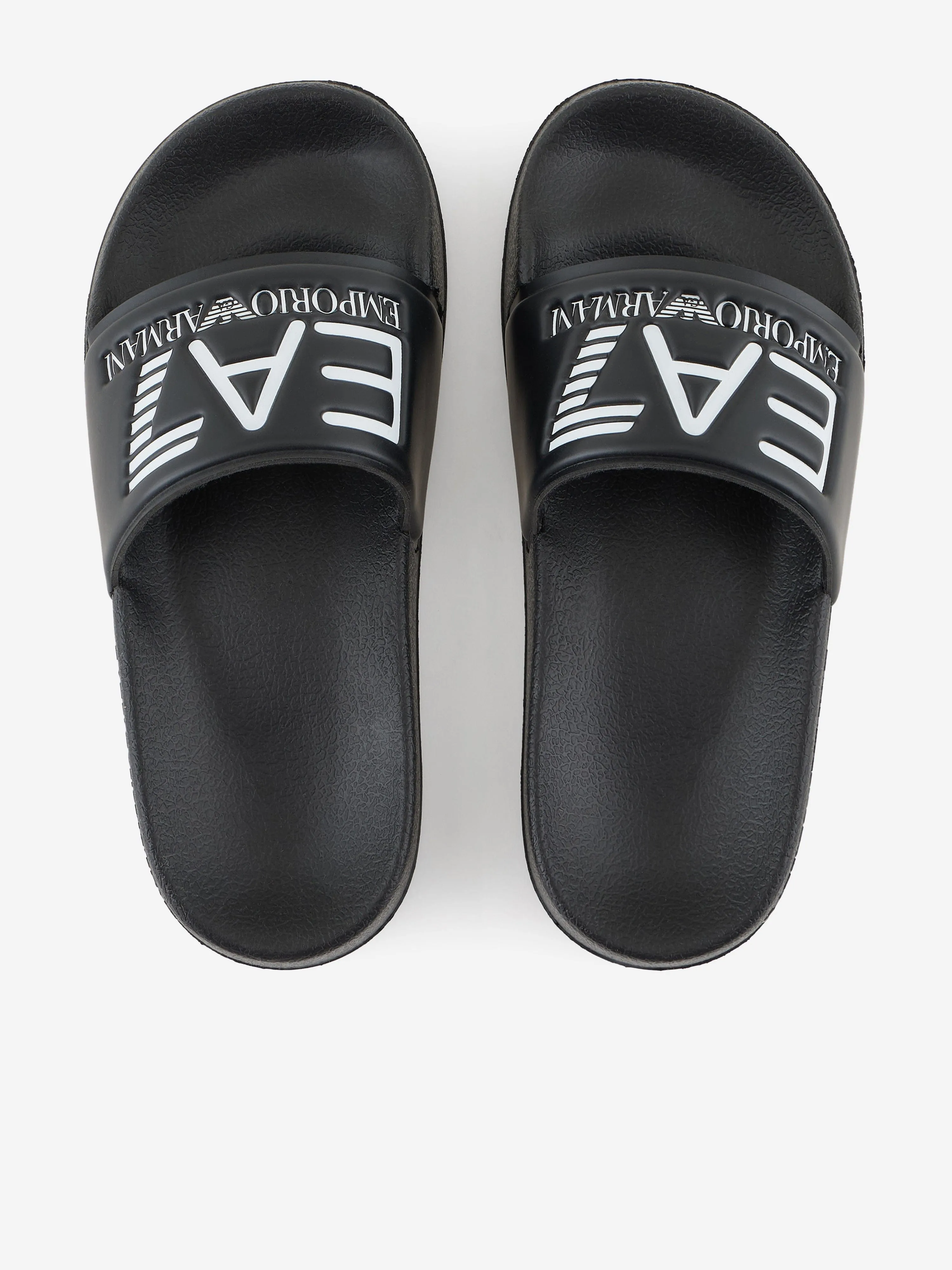 Cloak Slippers EA7 Emporio Armani Boys Logo Sliders in Black