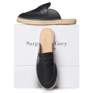 Light Up Lightning Mcqueen Slippers Esme - Wide Fit Espadrille Loafer Sliders - Black Leather