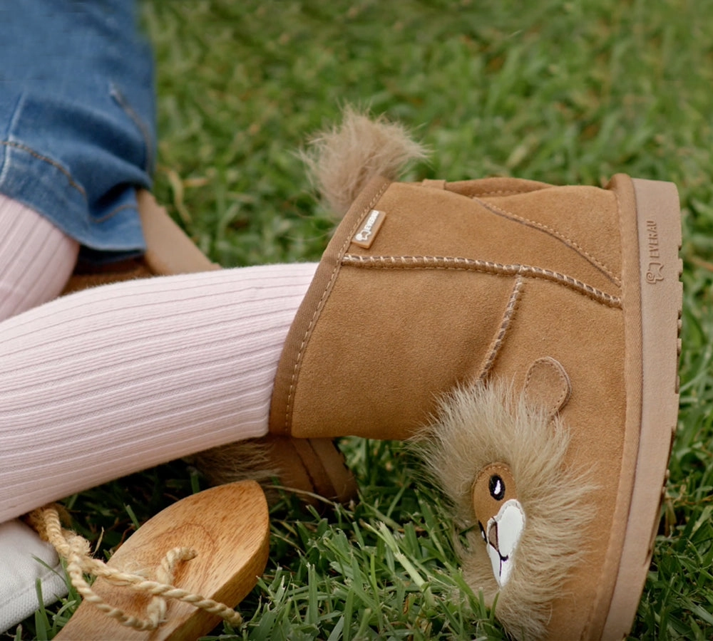 Kid Sheepskin Wool Boots Lion Kids Plus Two Tone Hunter Rain Boots