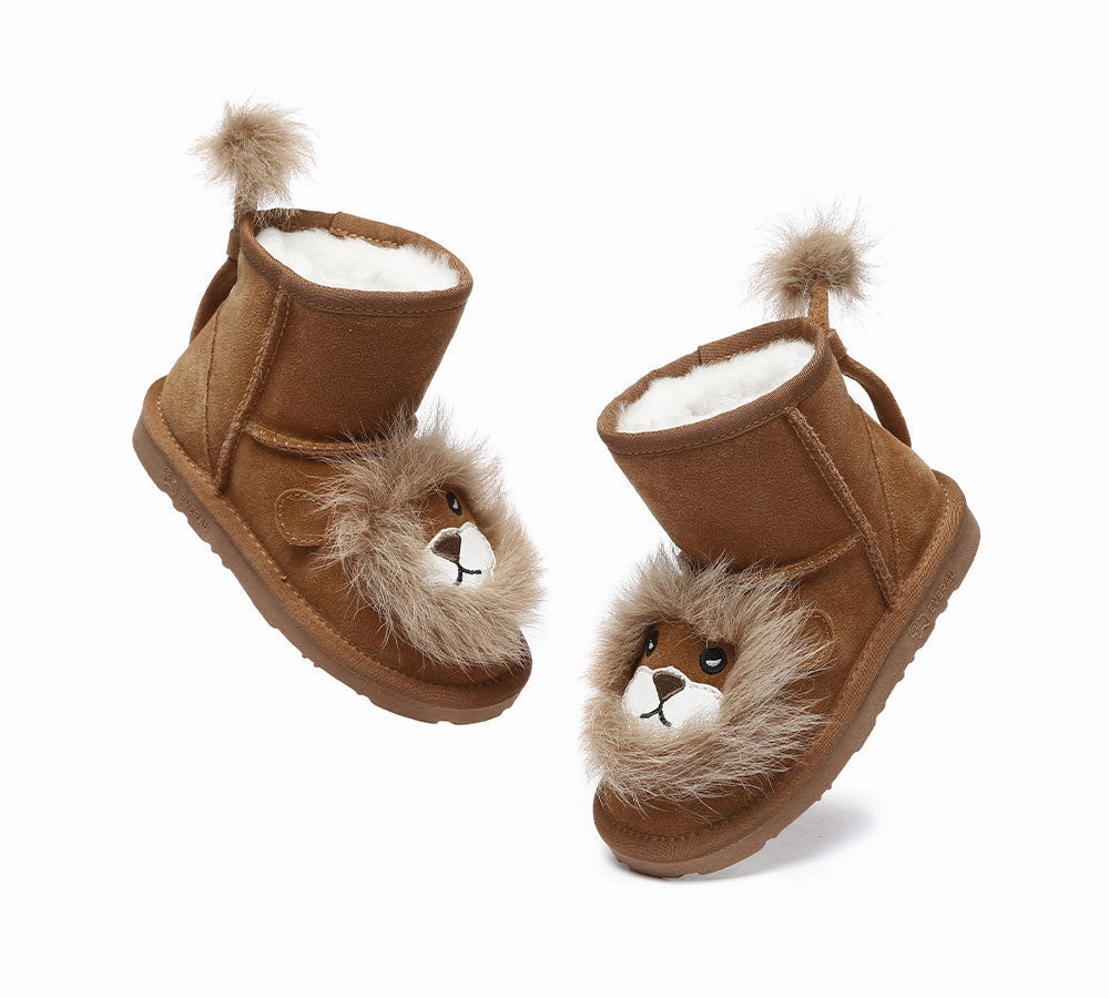 Kid Sheepskin Wool Boots Lion Kids Plus Moonstar Rain Boots