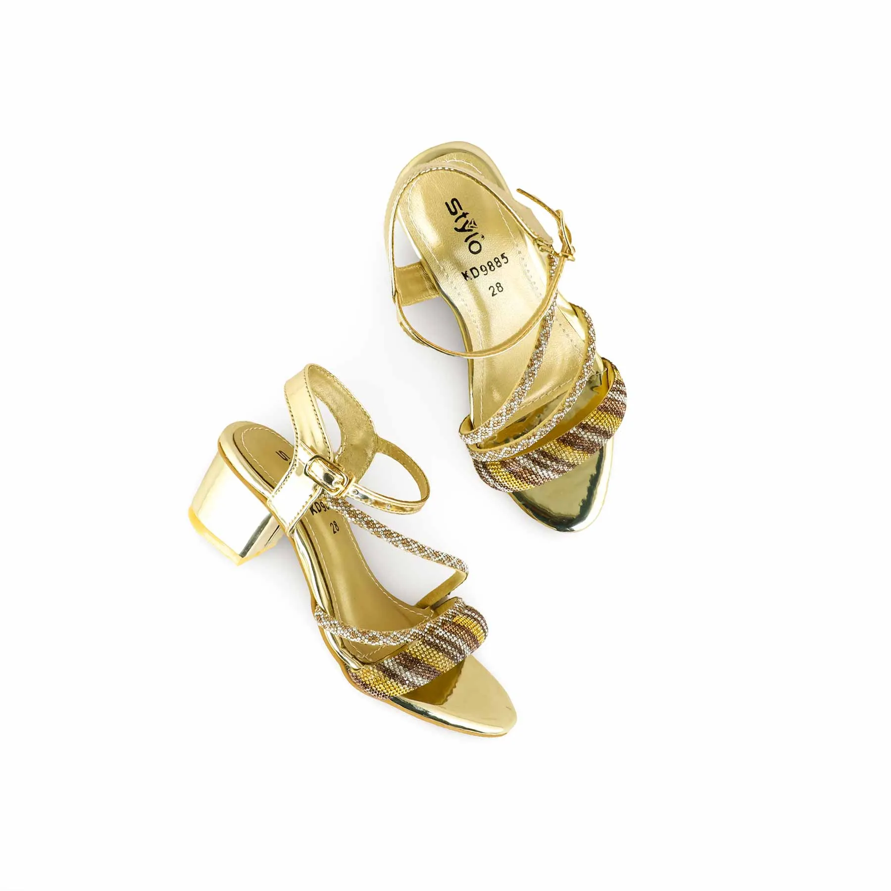 Girls Golden Fancy Sandal KD9885 Tiddies Sandals Inc