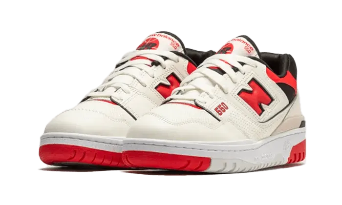 New Balance 550 Sea Salt True Red New Balance Mens White Tennis Shoes